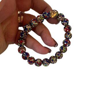 Vintage H.W. Multi-Color Crystal Beaded Bracelet